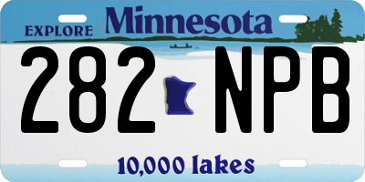 MN license plate 282NPB