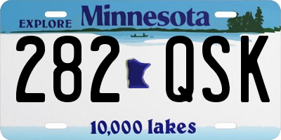 MN license plate 282QSK
