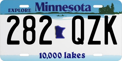MN license plate 282QZK
