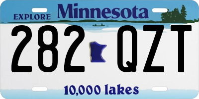 MN license plate 282QZT