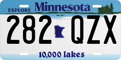 MN license plate 282QZX