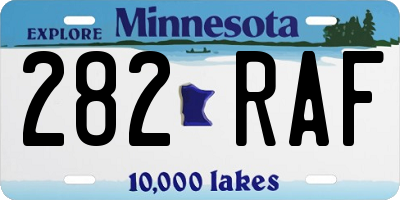 MN license plate 282RAF