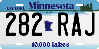 MN license plate 282RAJ