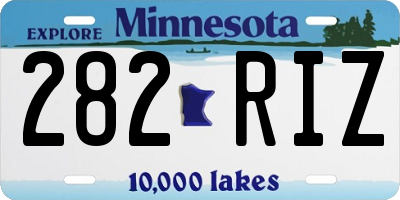 MN license plate 282RIZ
