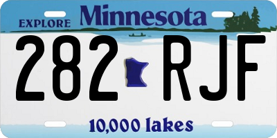 MN license plate 282RJF