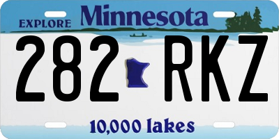 MN license plate 282RKZ
