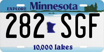 MN license plate 282SGF