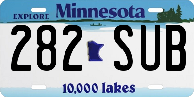 MN license plate 282SUB