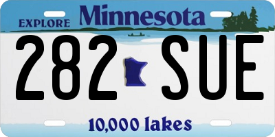 MN license plate 282SUE