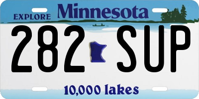 MN license plate 282SUP
