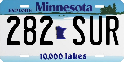 MN license plate 282SUR