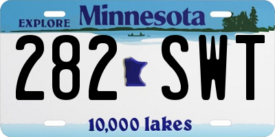 MN license plate 282SWT