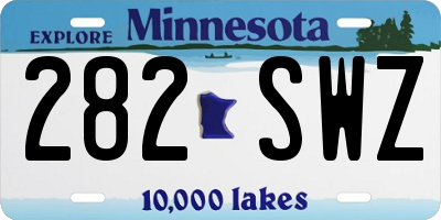 MN license plate 282SWZ