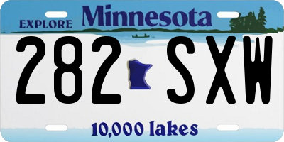 MN license plate 282SXW
