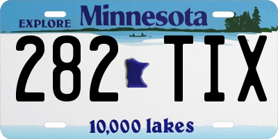MN license plate 282TIX