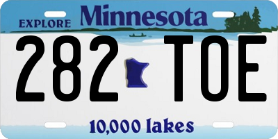 MN license plate 282TOE