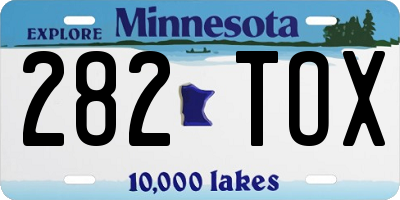 MN license plate 282TOX