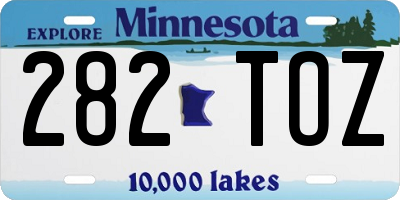 MN license plate 282TOZ