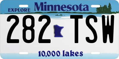 MN license plate 282TSW