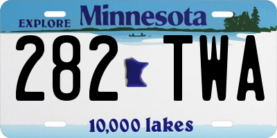 MN license plate 282TWA