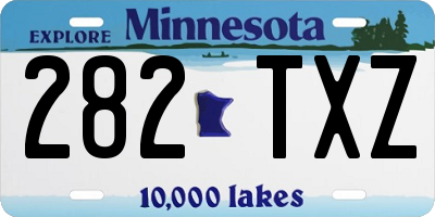 MN license plate 282TXZ