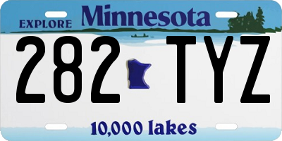 MN license plate 282TYZ