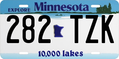 MN license plate 282TZK