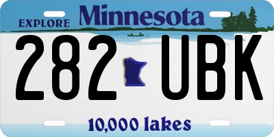 MN license plate 282UBK