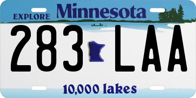 MN license plate 283LAA