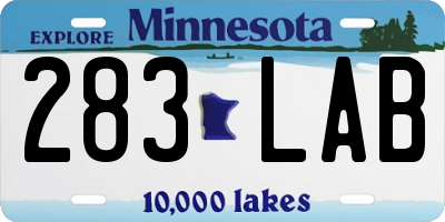 MN license plate 283LAB