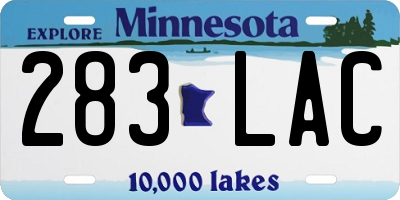 MN license plate 283LAC