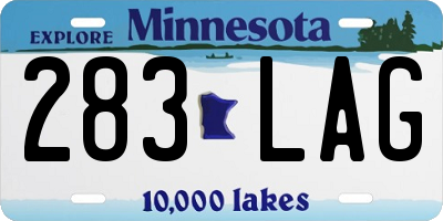 MN license plate 283LAG