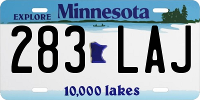 MN license plate 283LAJ