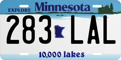 MN license plate 283LAL