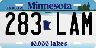 MN license plate 283LAM