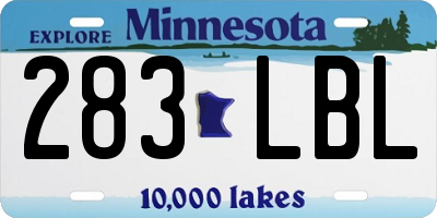 MN license plate 283LBL