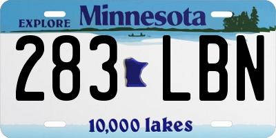 MN license plate 283LBN
