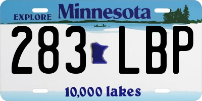 MN license plate 283LBP