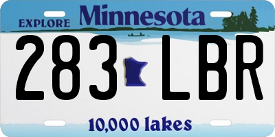 MN license plate 283LBR