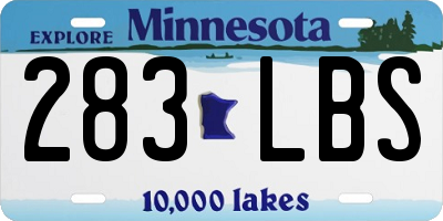 MN license plate 283LBS