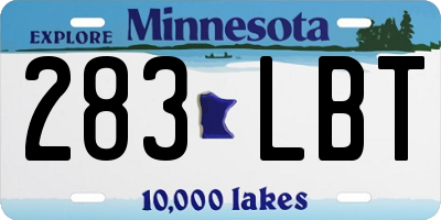 MN license plate 283LBT