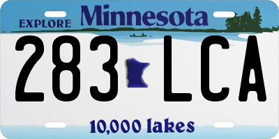 MN license plate 283LCA