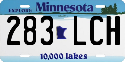 MN license plate 283LCH