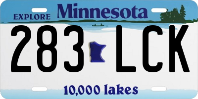 MN license plate 283LCK