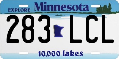 MN license plate 283LCL