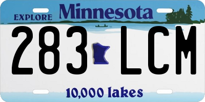 MN license plate 283LCM