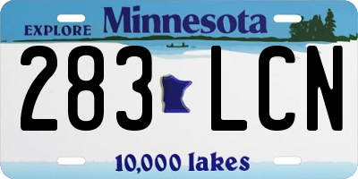 MN license plate 283LCN