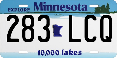 MN license plate 283LCQ