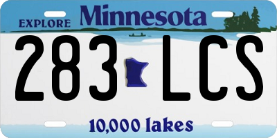 MN license plate 283LCS