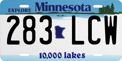 MN license plate 283LCW